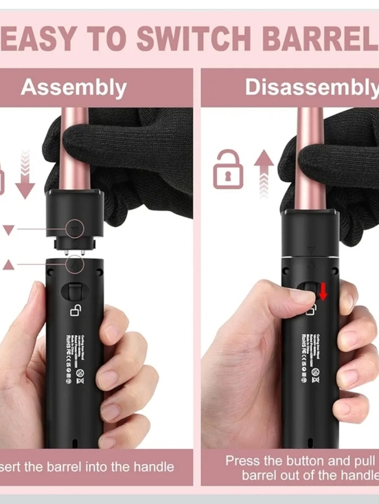 5-in-1 Rose Gold and Black Hair Styler Set main image 8